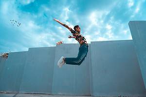 high flying man