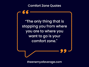 comfort zone quote on wall