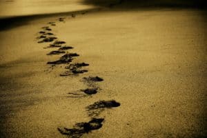 focus on small steps - photo of the sand