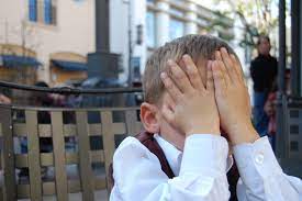 boy feeling embarrased