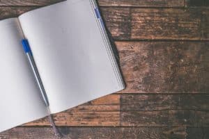 journal sitting on a desk
