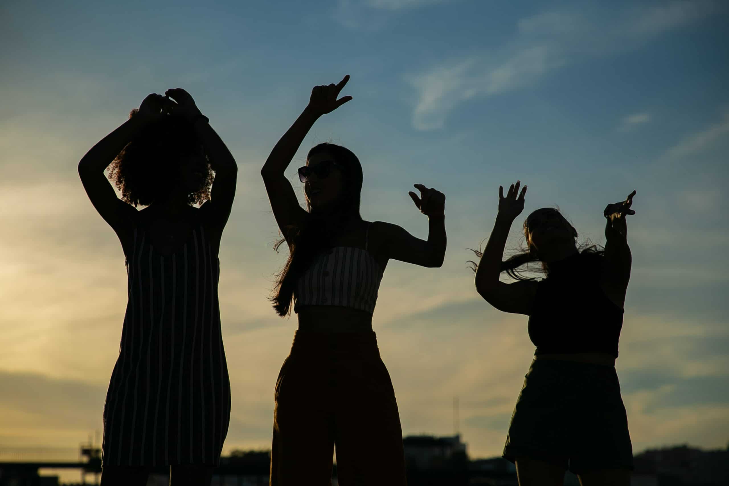 friends standing in a circle