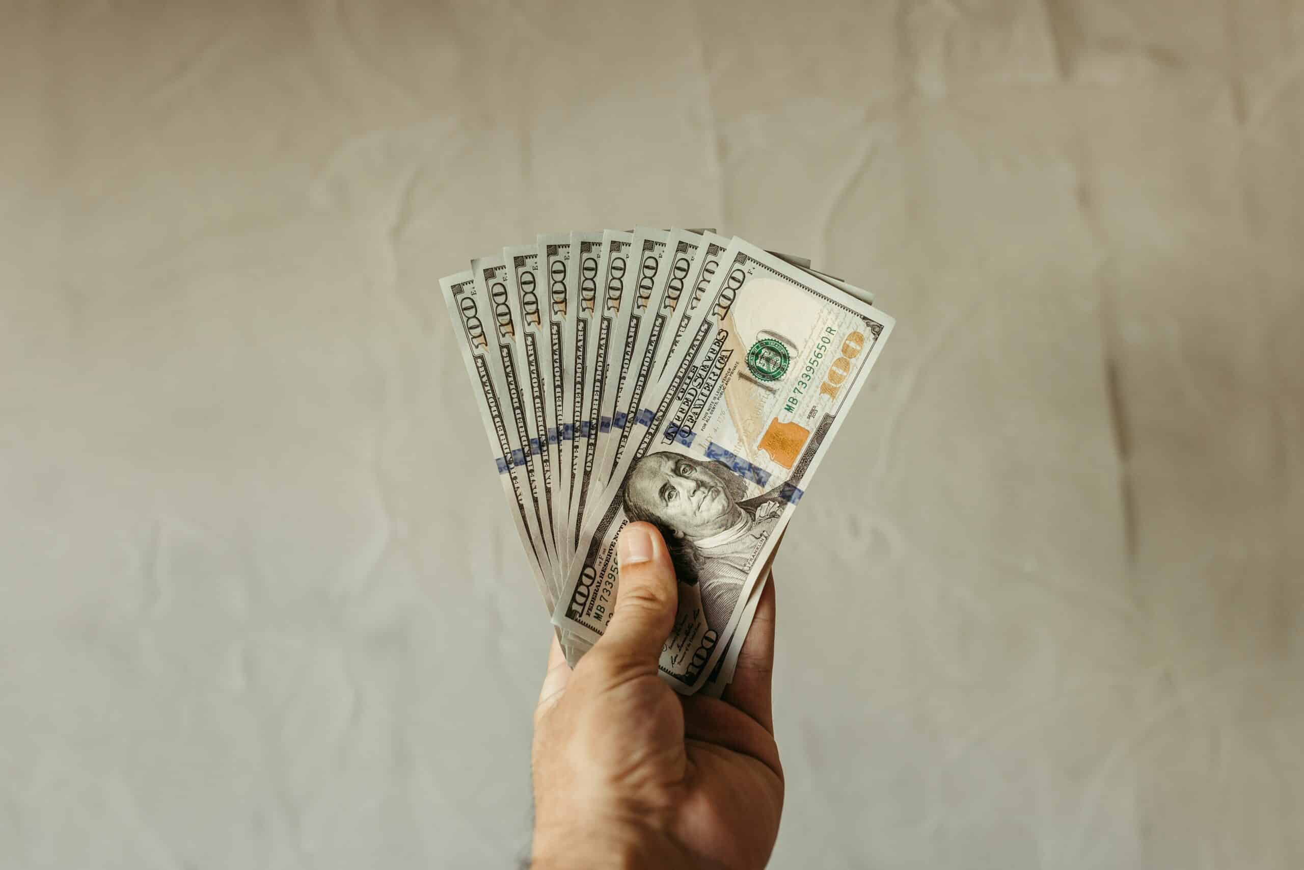 man holding money
