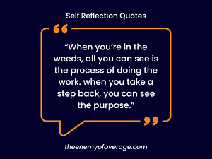 self reflection quote on blue wall