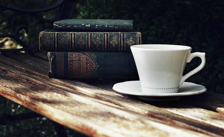 stoic books on a table
