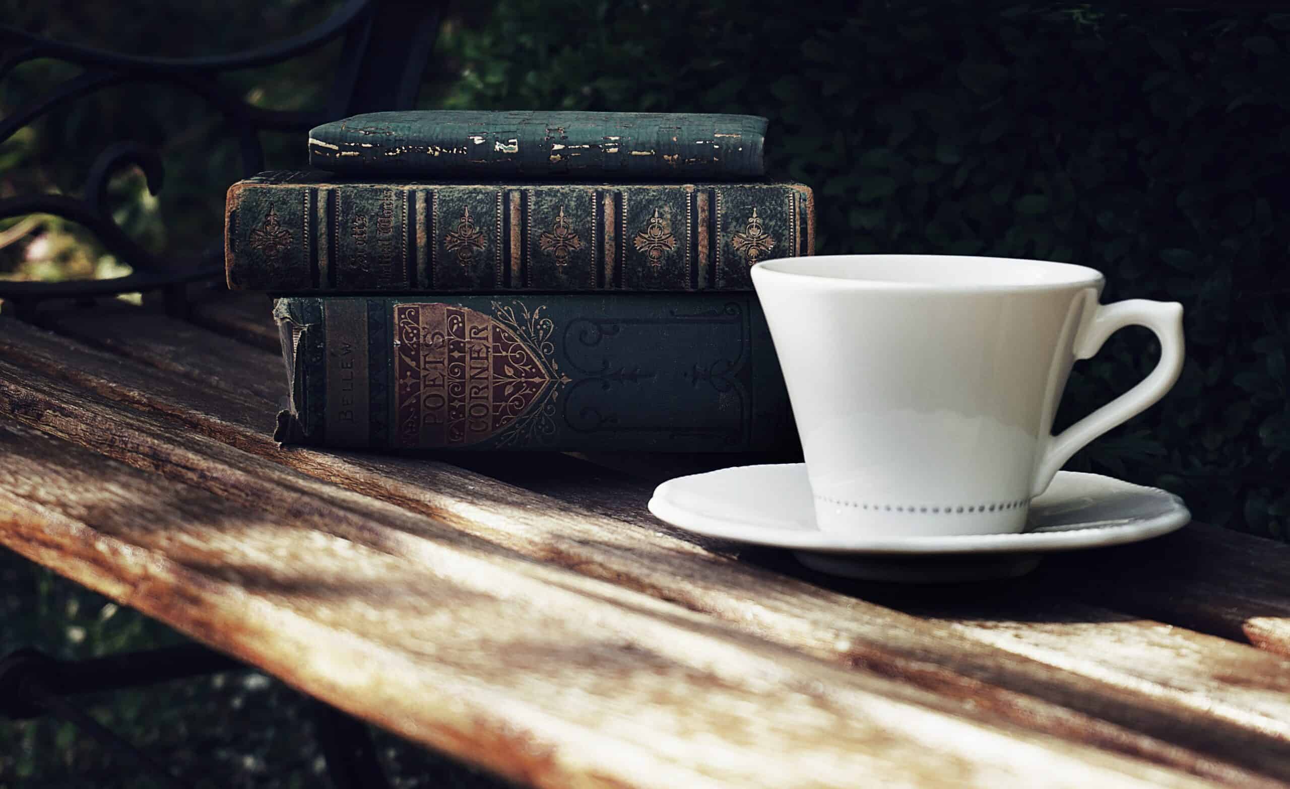 stoic books on a table