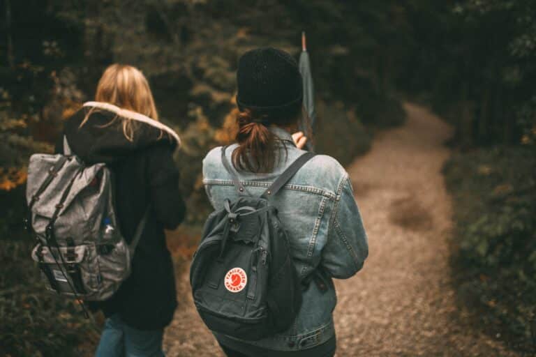 two girls walking