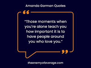 amanda gorman quote on a blue wall