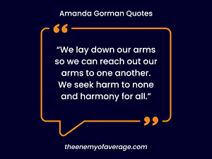 amanda gorman quote posted on the wall