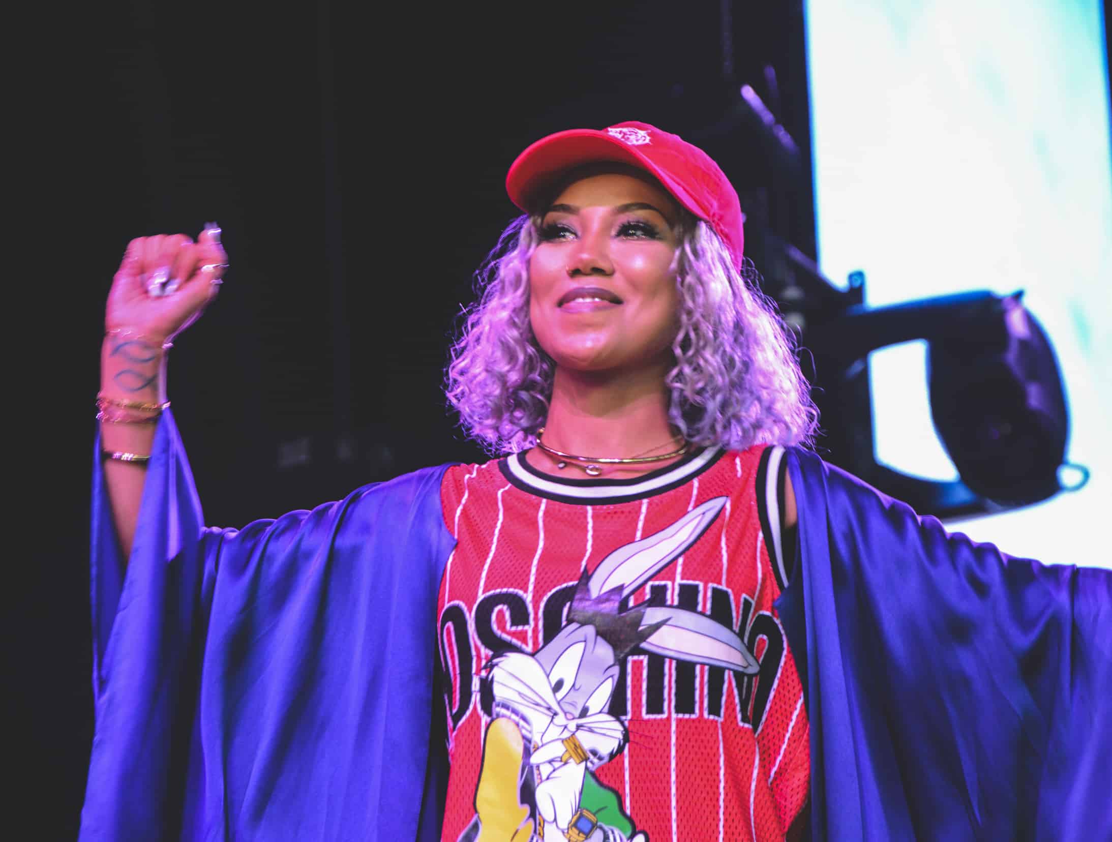 jhene aiko performing on stage