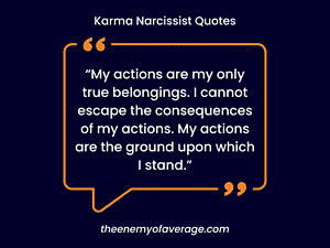 karma narcissist quote