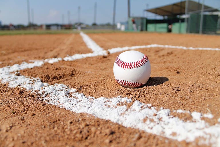baseball on the ground