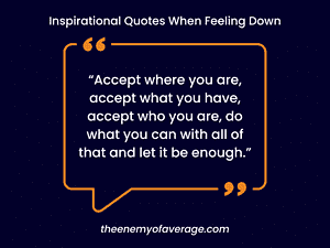 inspirational quote on blue background