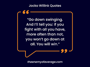 jocko quote on blue wall