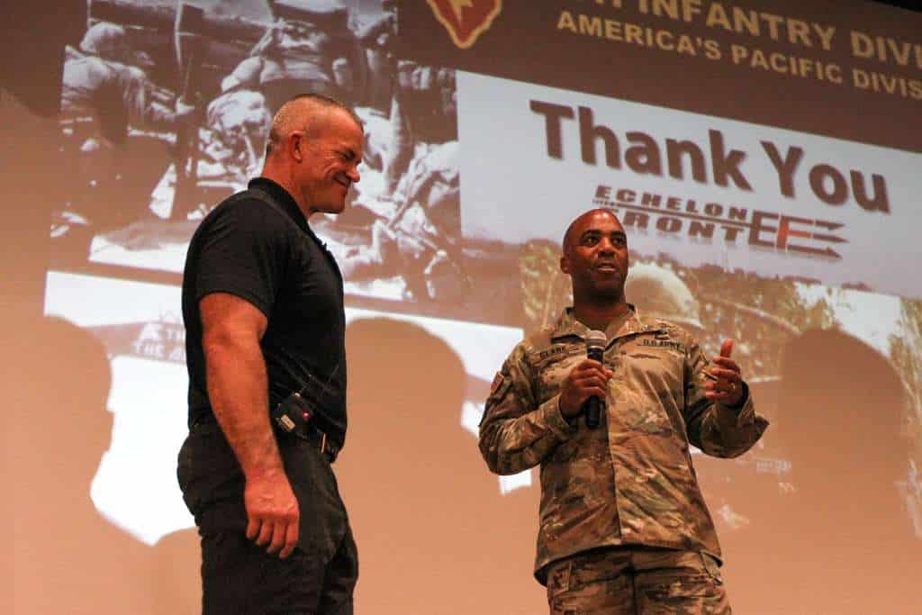 jocko willink speaking on stage