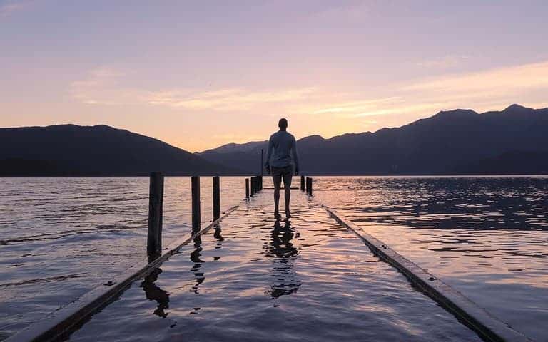 man standing on water