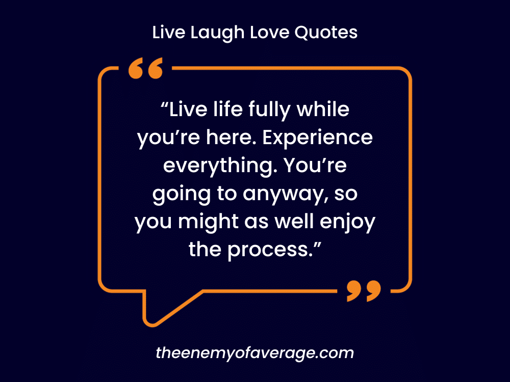 live laugh love quote on blue wall