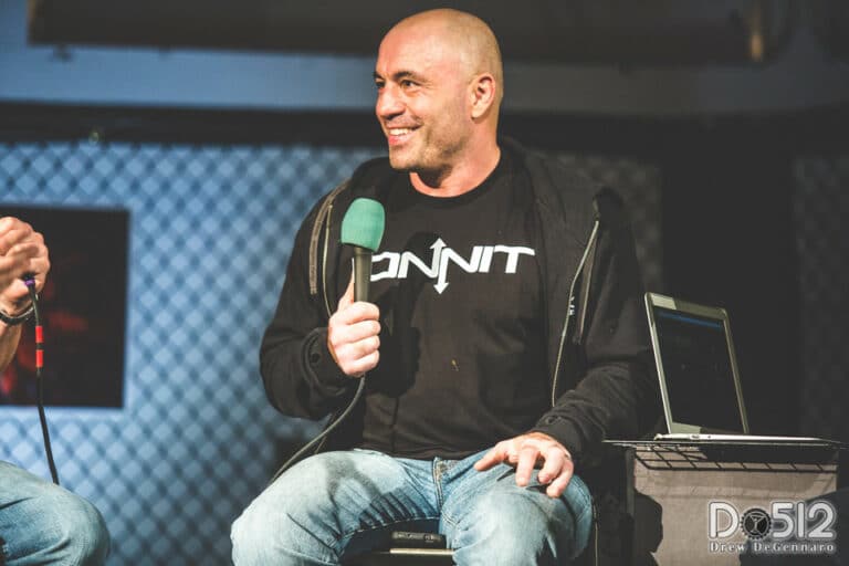 joe rogan speaking on stage