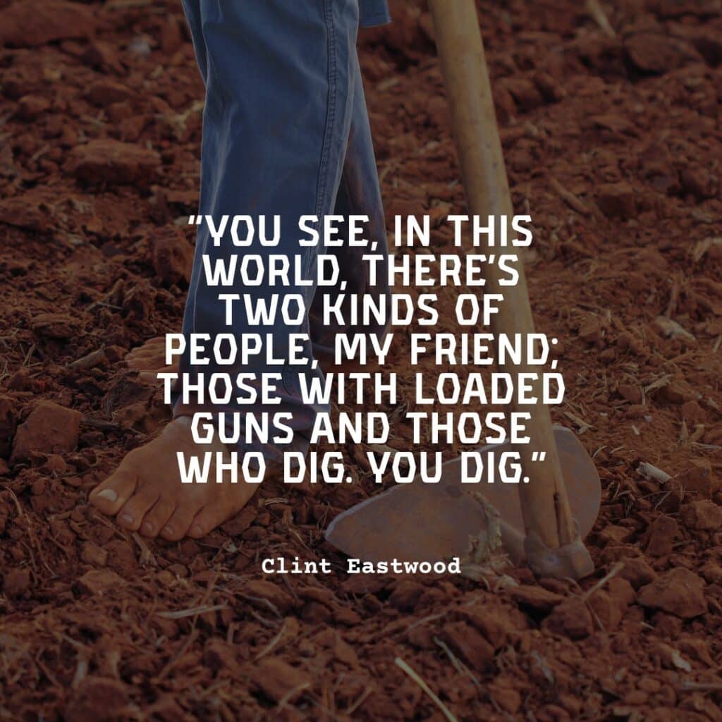 man holding a shovel