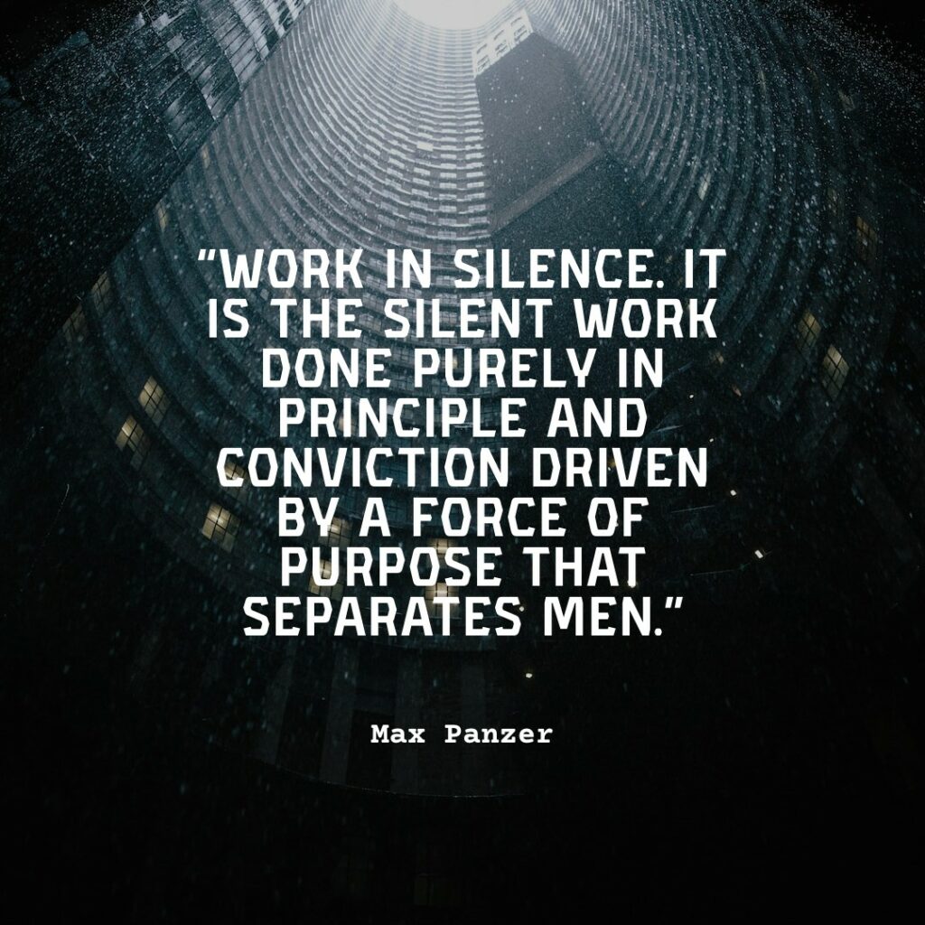 man working in silence
