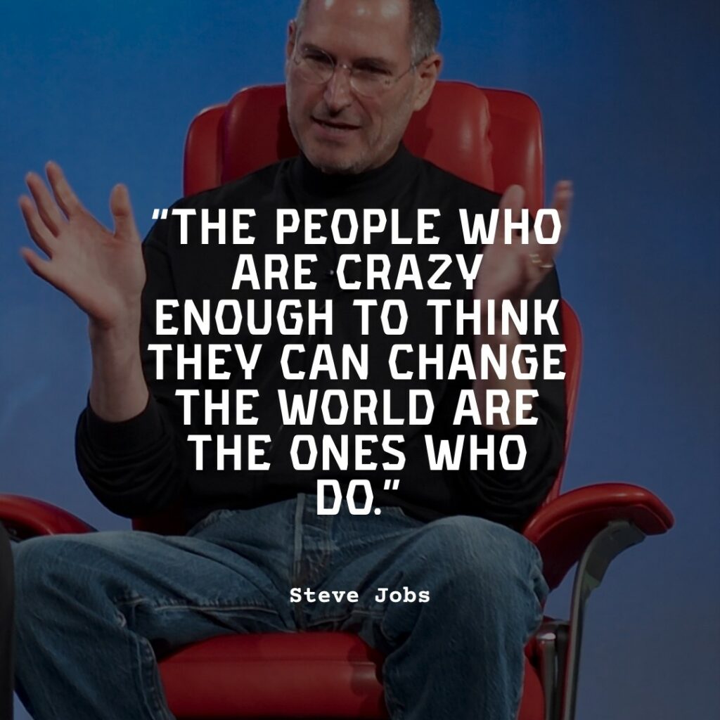 steve jobs sitting on chair