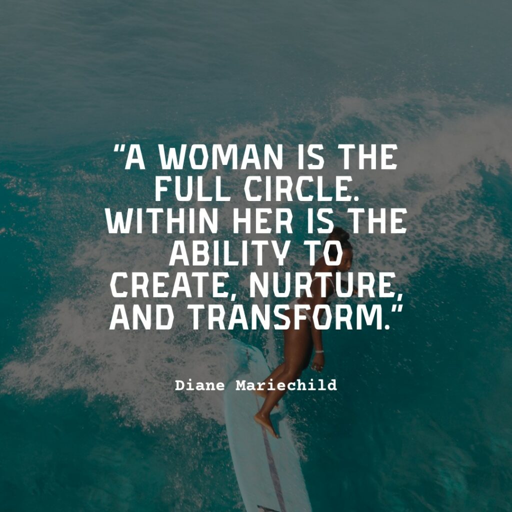 woman on a surfboard