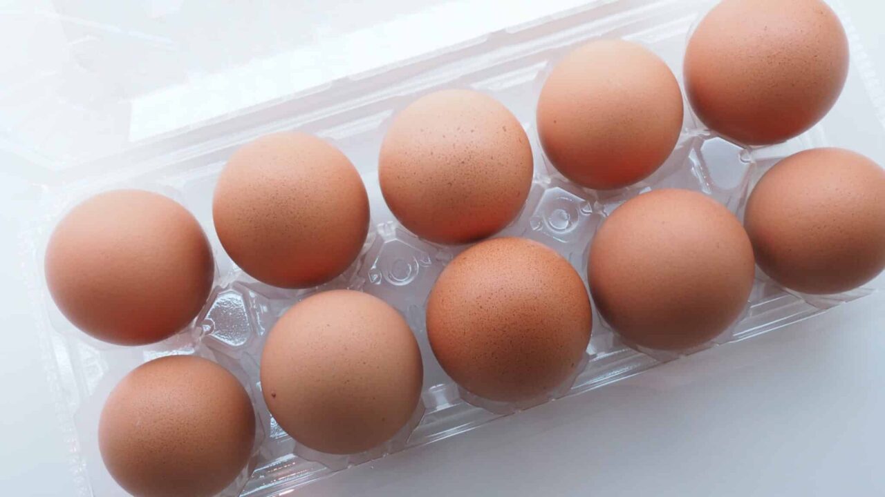 Eggs in an egg carton