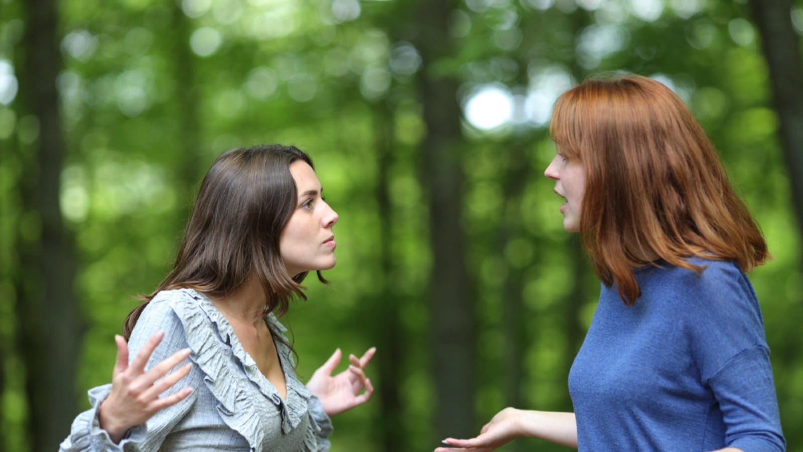 Annoyed friends arguing