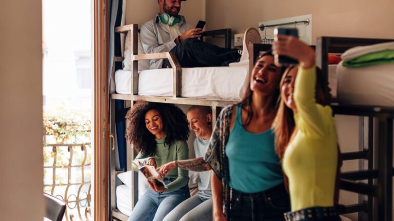 Backpackers life in hostel