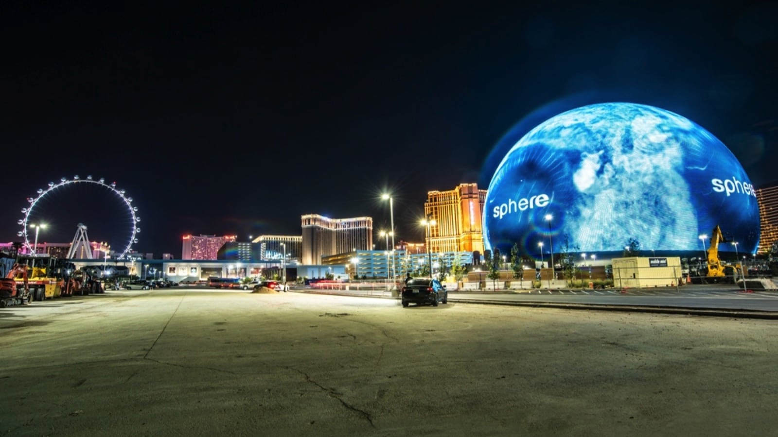 Las Vegas, Nevada, the USA, 25 August 2023: MSG Sphere is light up in Las Vegas, Nevada. Exosphere is new building in Las Vegas what attracts tourists.