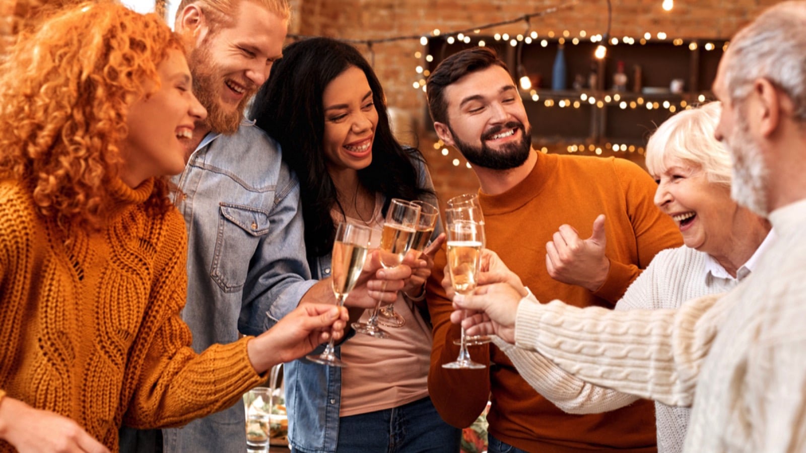 Family enjoying christmas party
