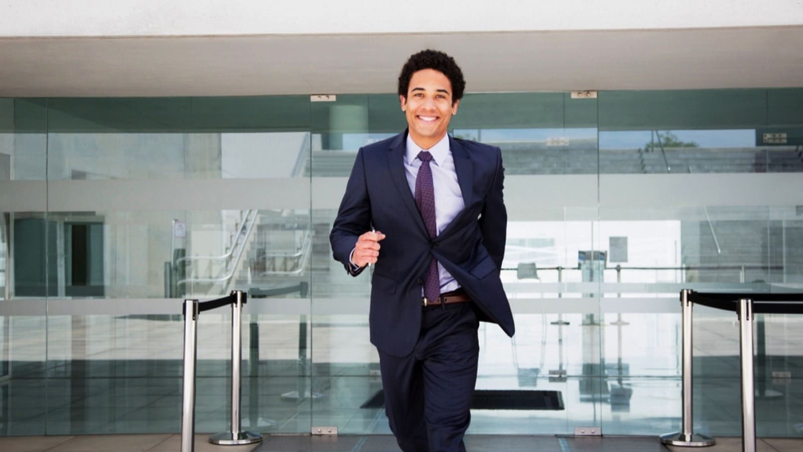 Man running in airport