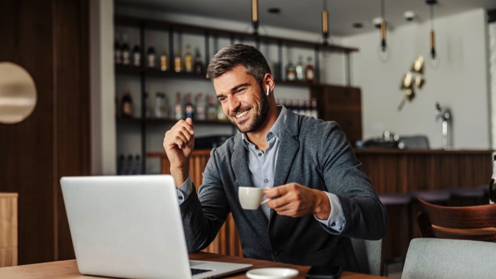 Man working in coffee shop