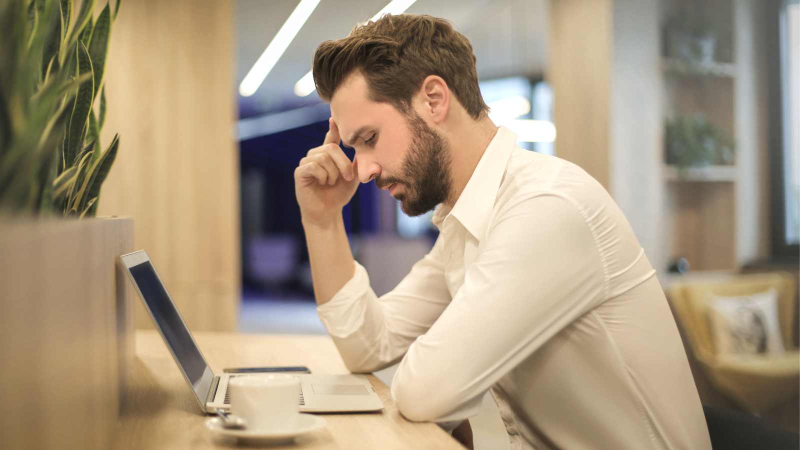Man working with laptop