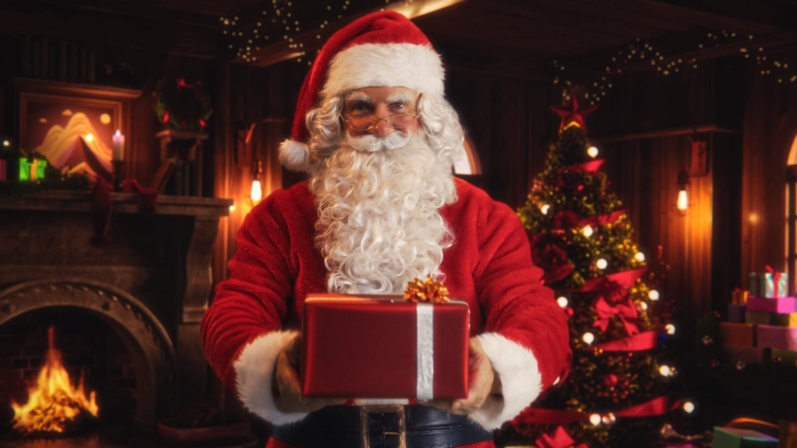 Santa claus with gift