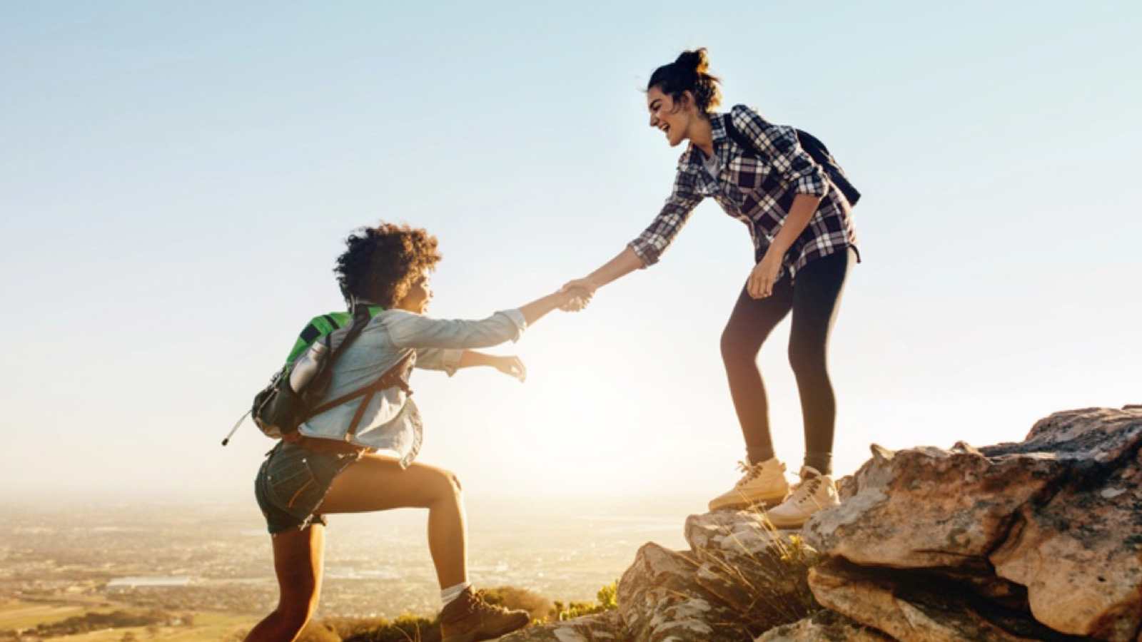 Friends hiking