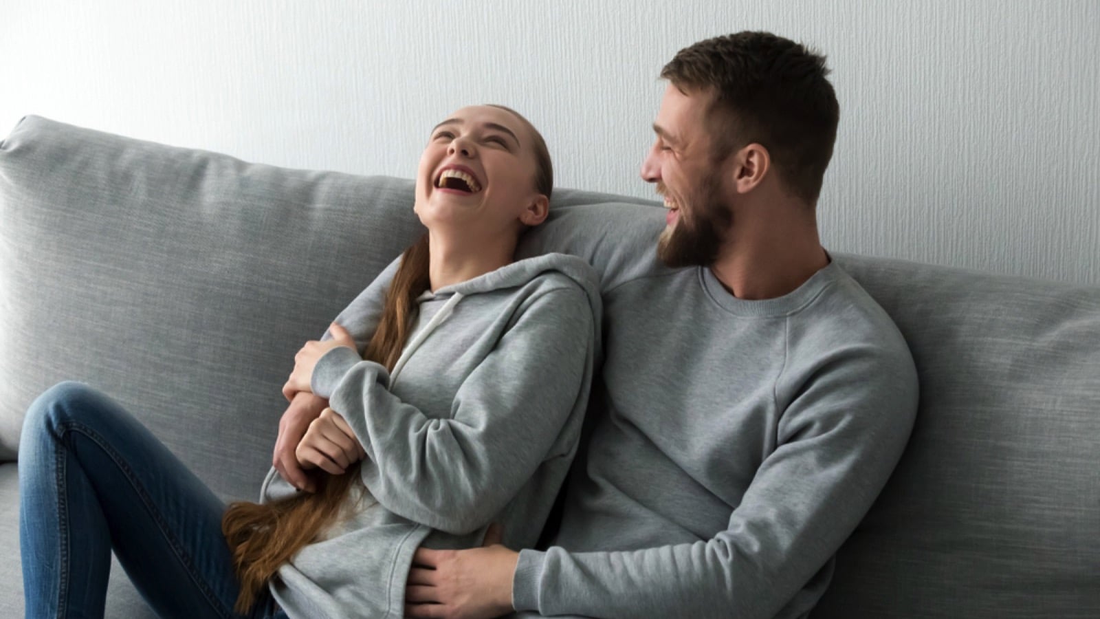 Woman bursting laughing