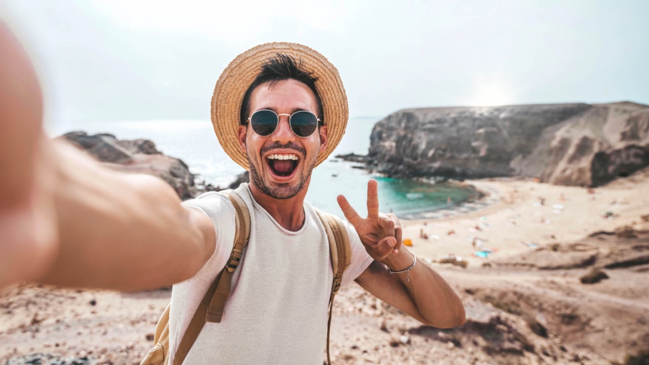 Handsome tourist