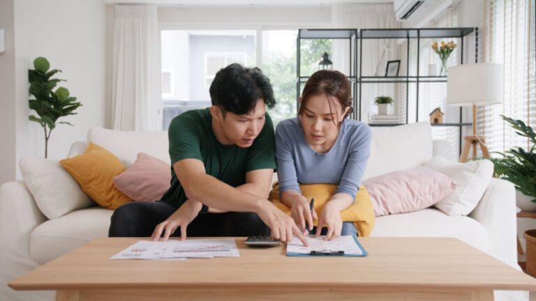 Couple carefully considering costs