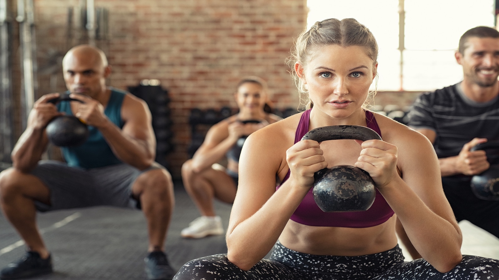 gym membership woman exercising.