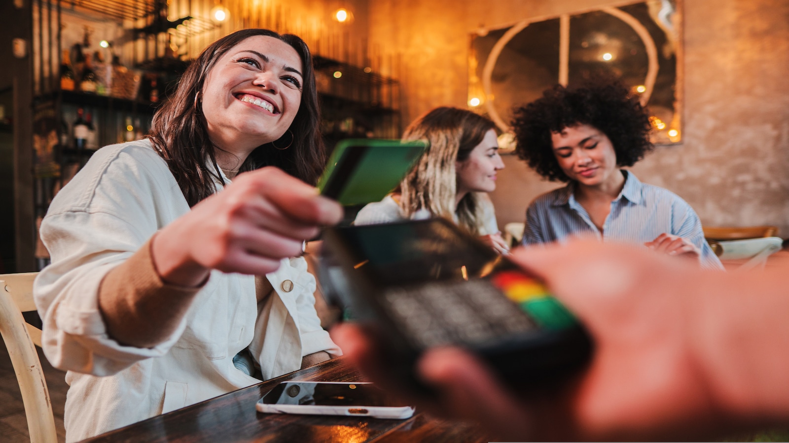 woman using high interest credit card.