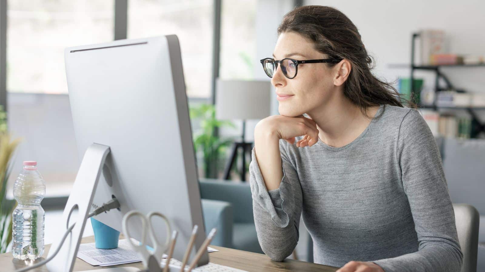 Professional woman working from home.