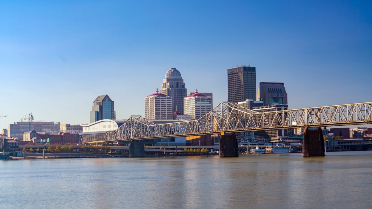 Louisville, Kentucky, USA skyline on the river.