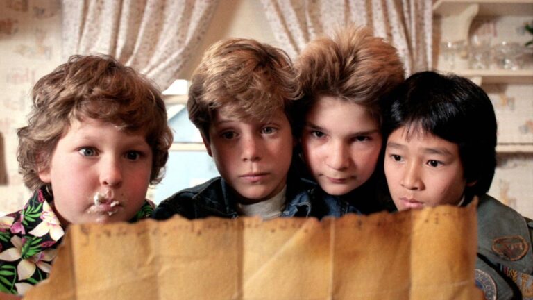 Jeff Cohen, Sean Astin, Corey Feldman and Ke Huy Quan in The Goonies (1985) pirate movies