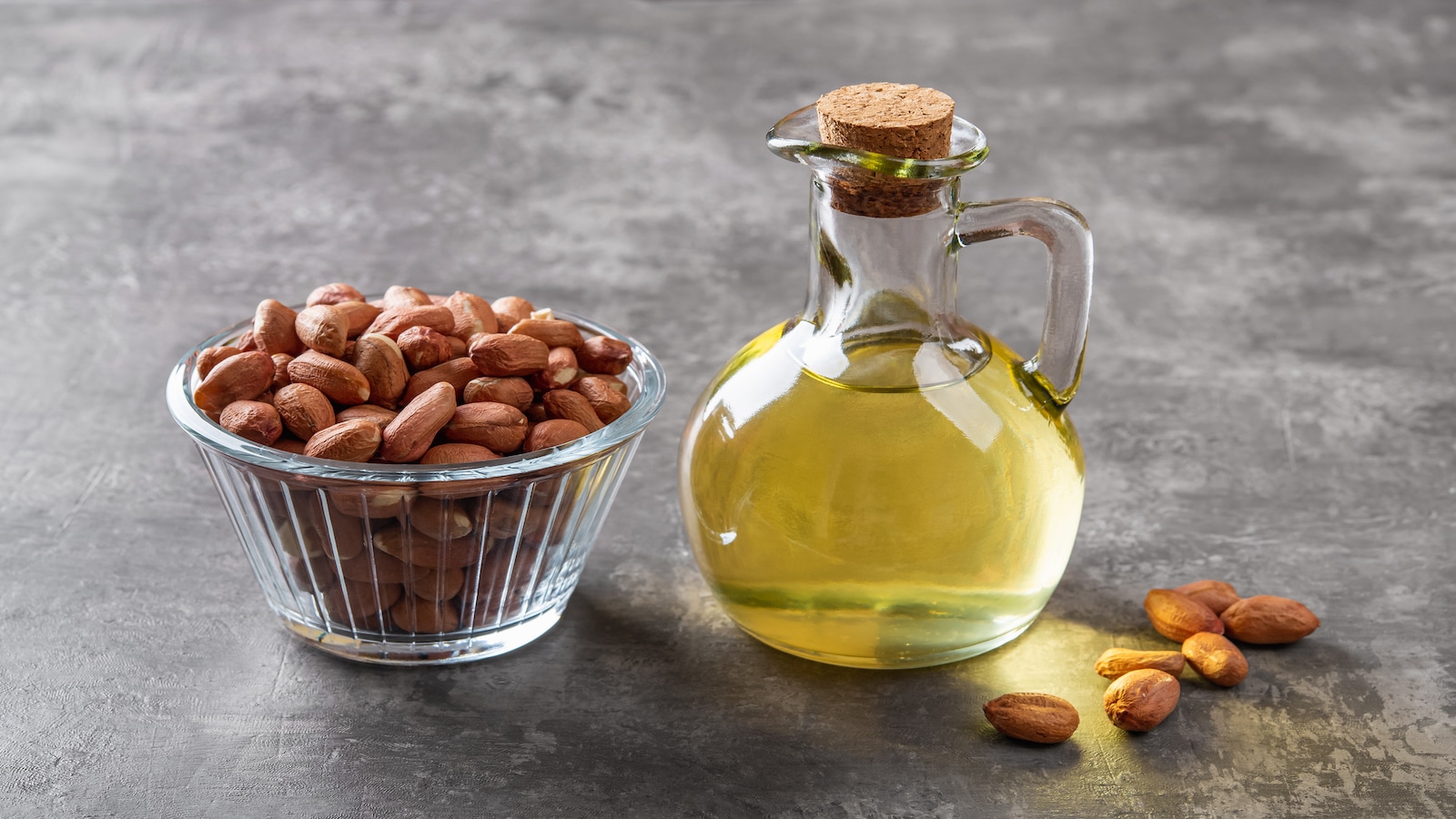 close up oil and nuts.
