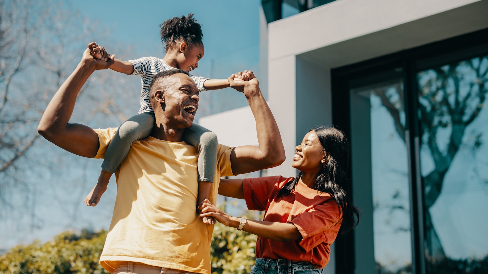 family playing outside.