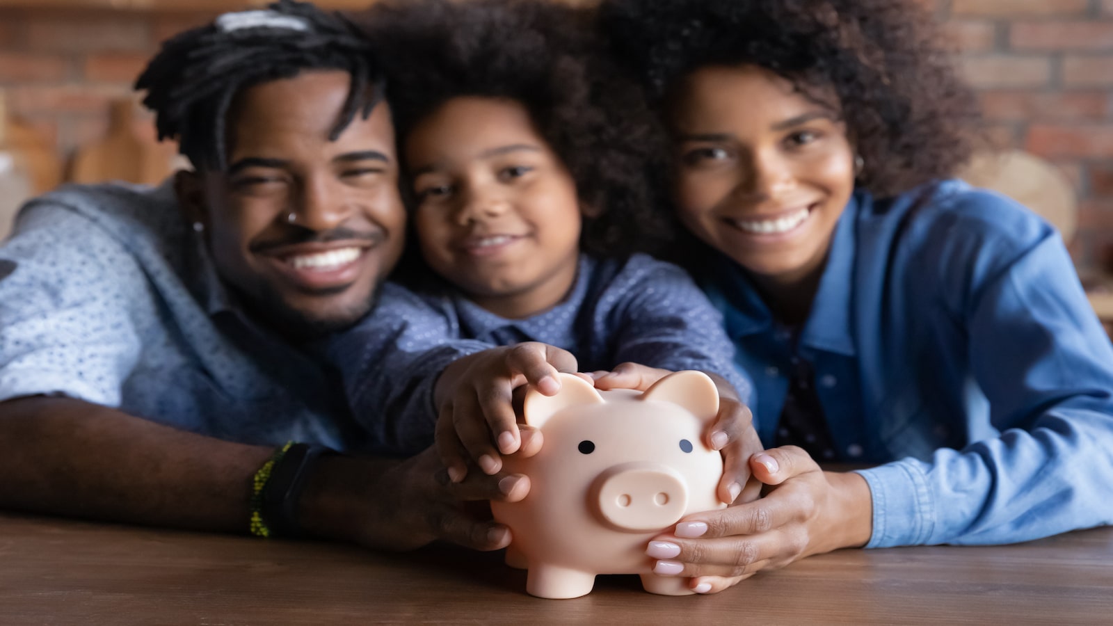 family saving money.