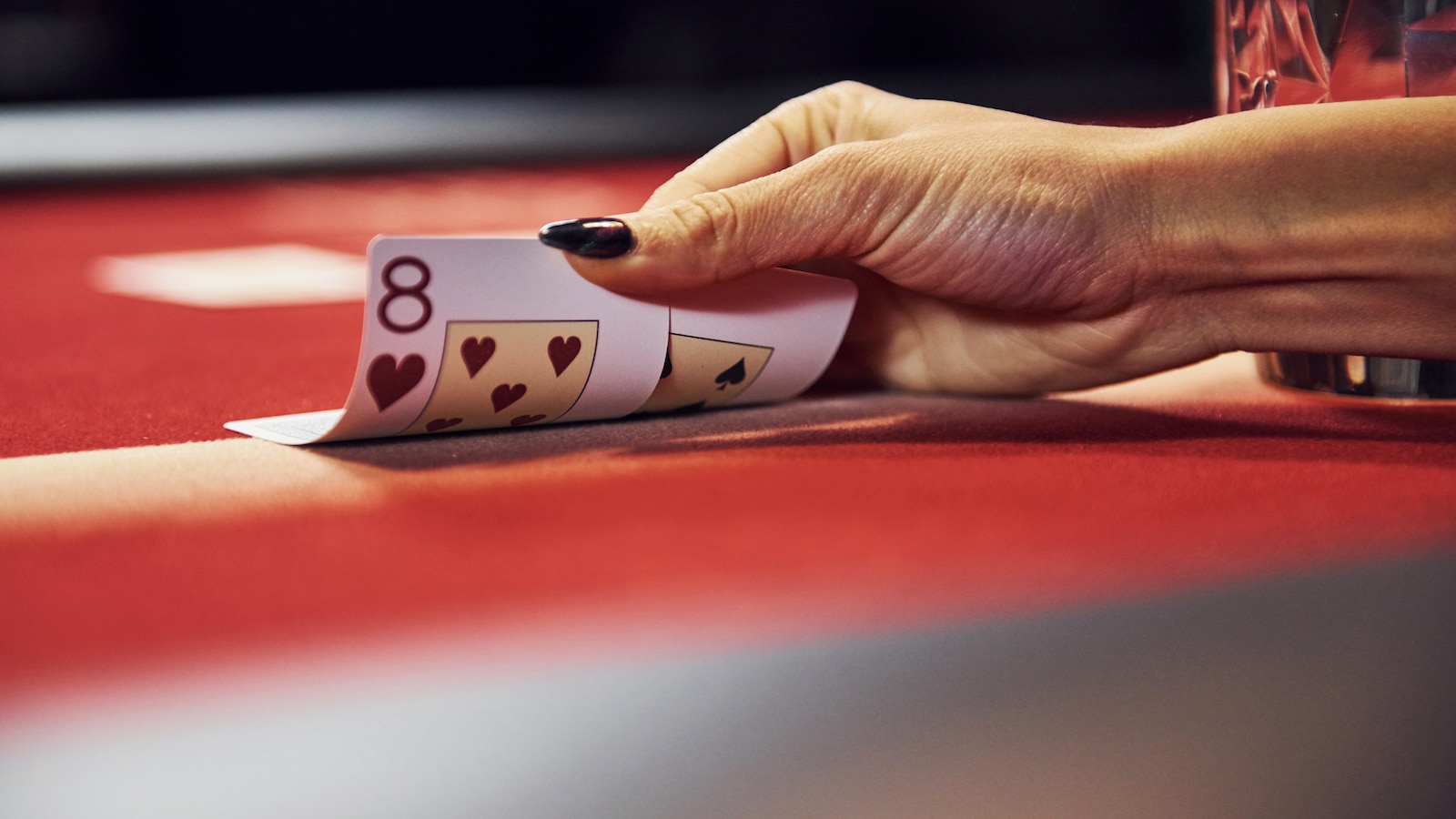 poker card game close of up hands.