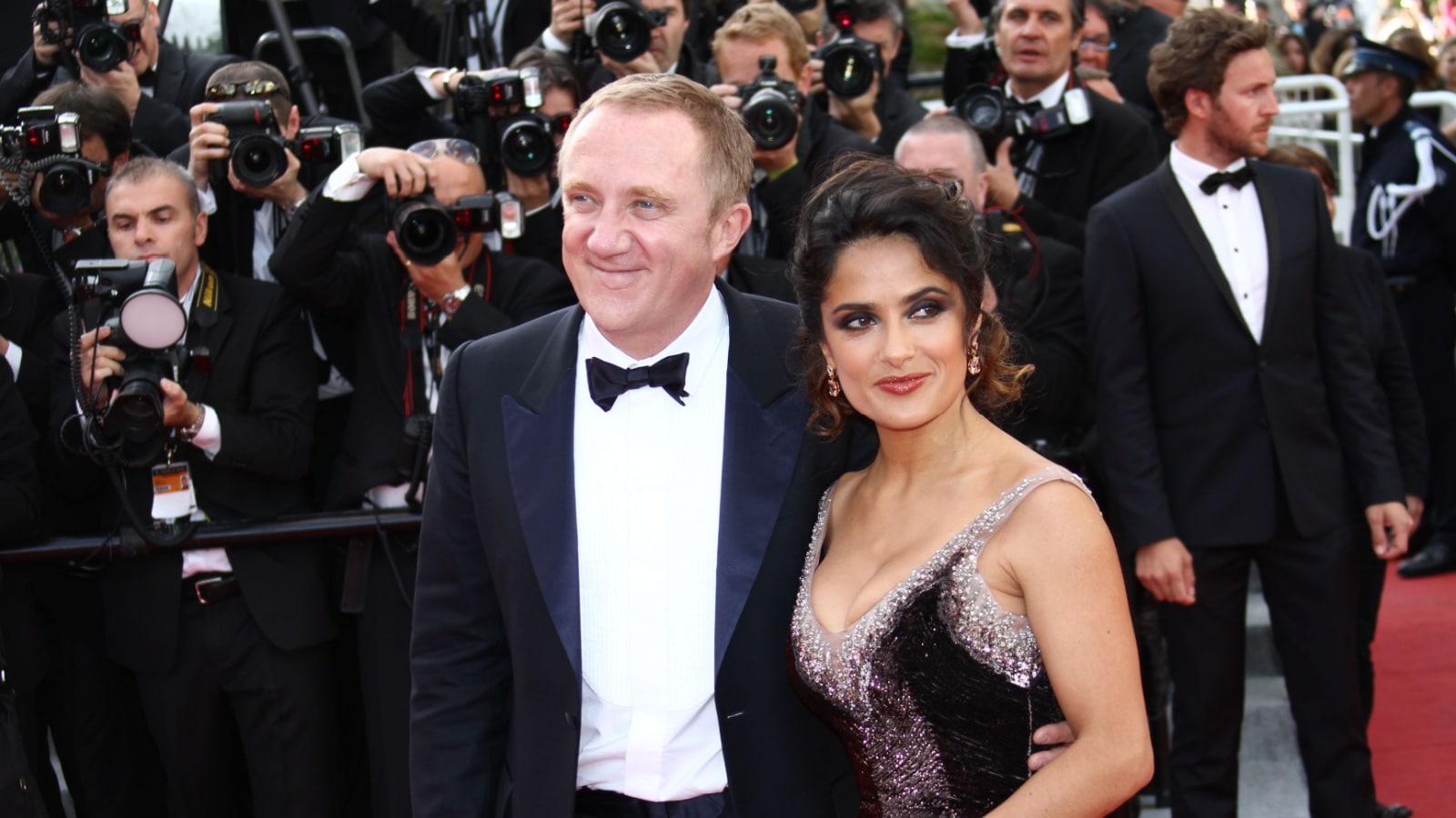 Salma hayek and Francois-Henri Pinault on red carpet.