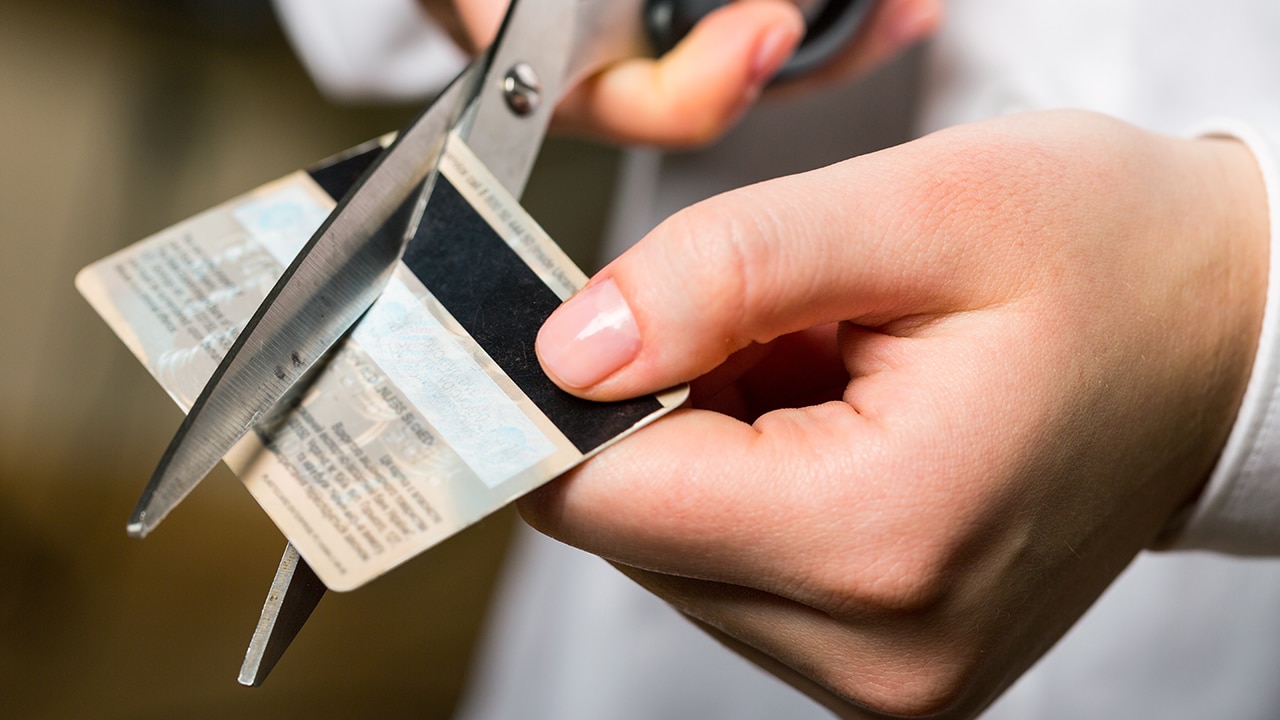 Cutting a credit card
